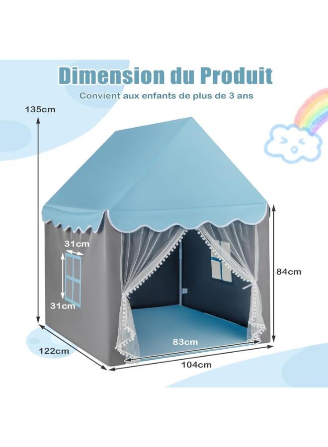 Costway Children’s Princess Play Tent with Star Lights & Washable Floor Mat - Image 4